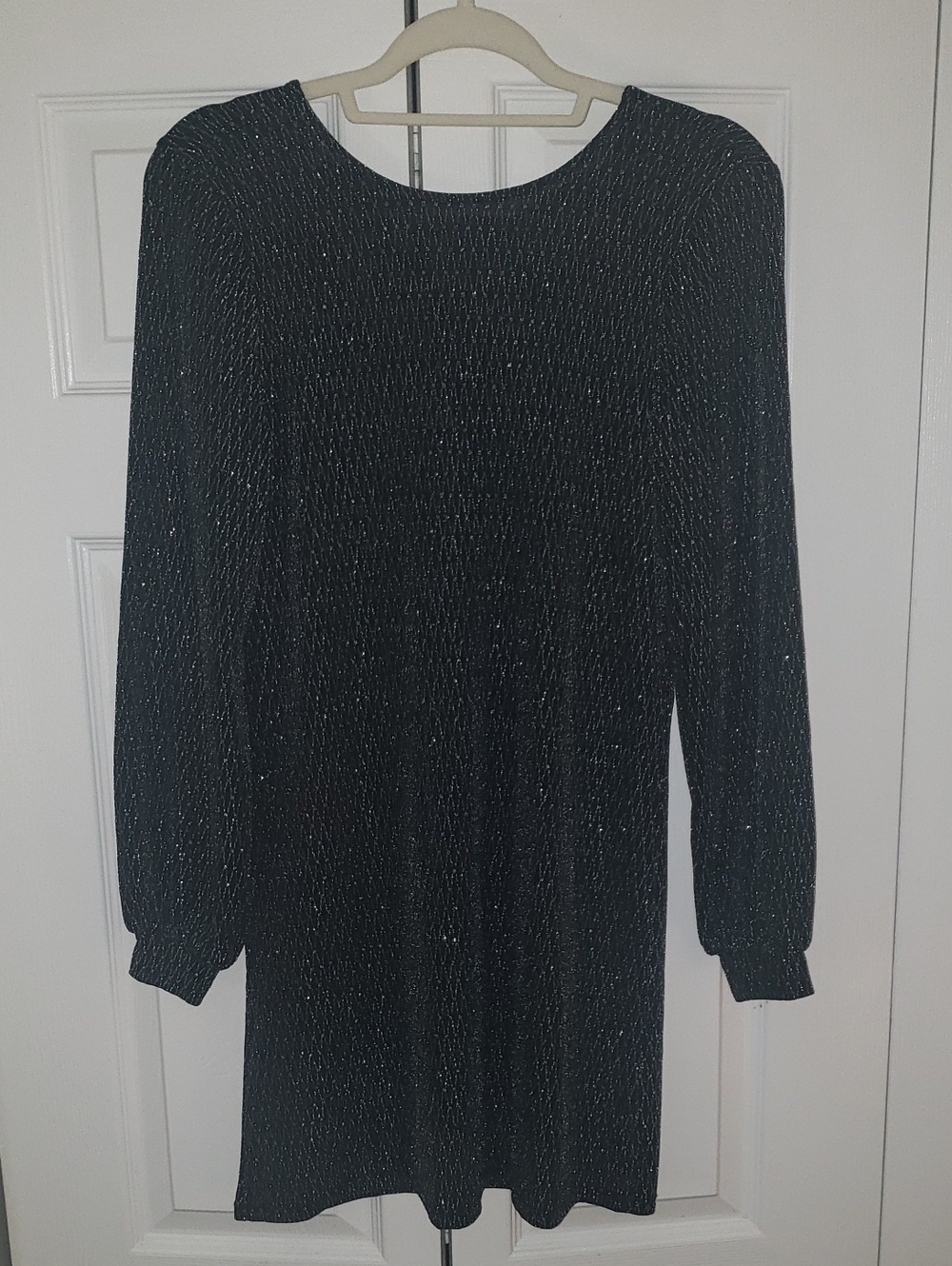 Ralph Lauren Black Label Long Sleeve Metallic Thread Bow Dress Size 6
